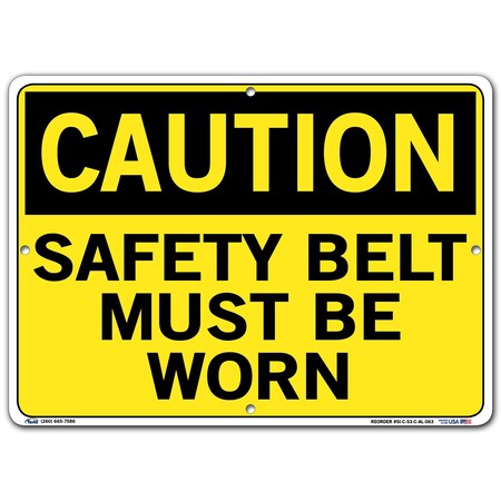 Vestil Sign, Caution, 14.5x10.5", Aluminum, .063, SI-C-53-C-AL-063 SI-C-53-C-AL-063